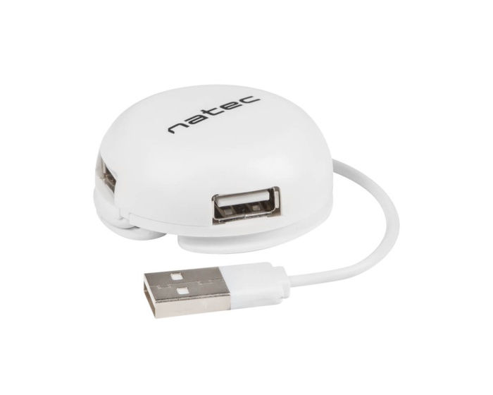 Natec Bumblebee Valkoinen 2.0 USB Hub 4 Ports -Adapteri