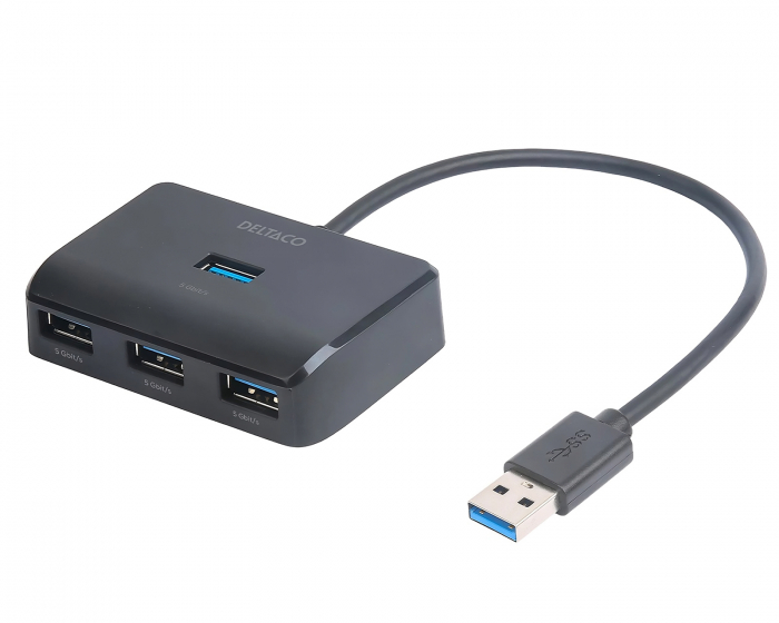 Deltaco USB Telakointiasema 4 Portilla - Musta