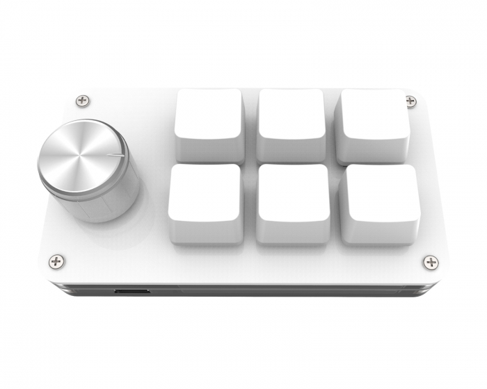 MaxMount 6-Key RGB Mini Mekaaninen Keypad kanssa Knob - Valkoinen
