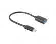 USB-A (Naaras) - USB-C 3.1 (Uros) 15cm Adapteri