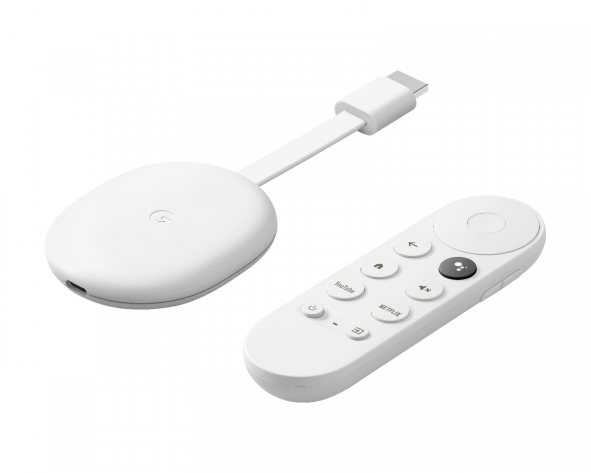 Google Chromecast with Google TV, Media-Player, 4K - Valkoinen