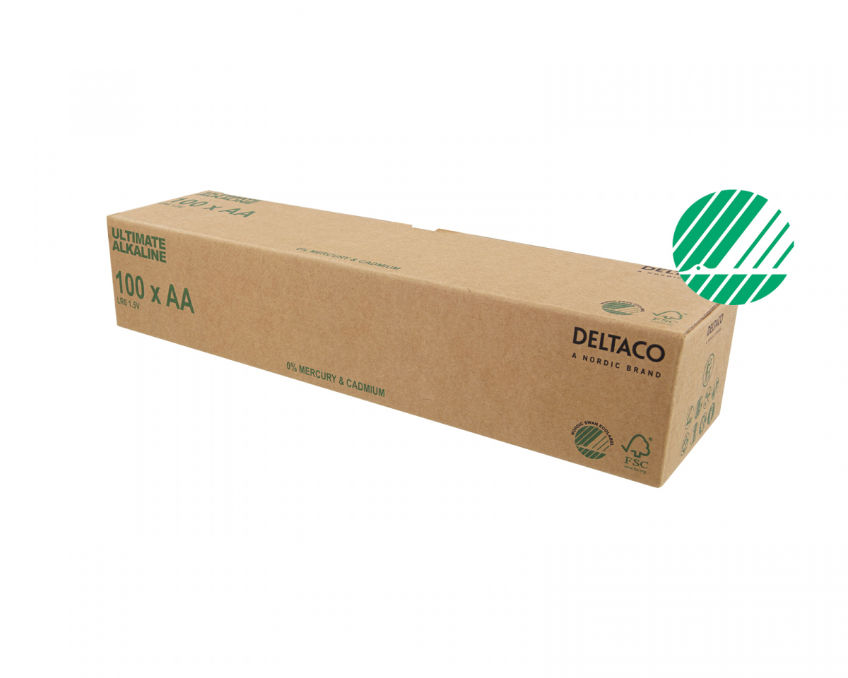 Deltaco Ultimate Alkaline AA-Paristot, 100-pack (Bulk)