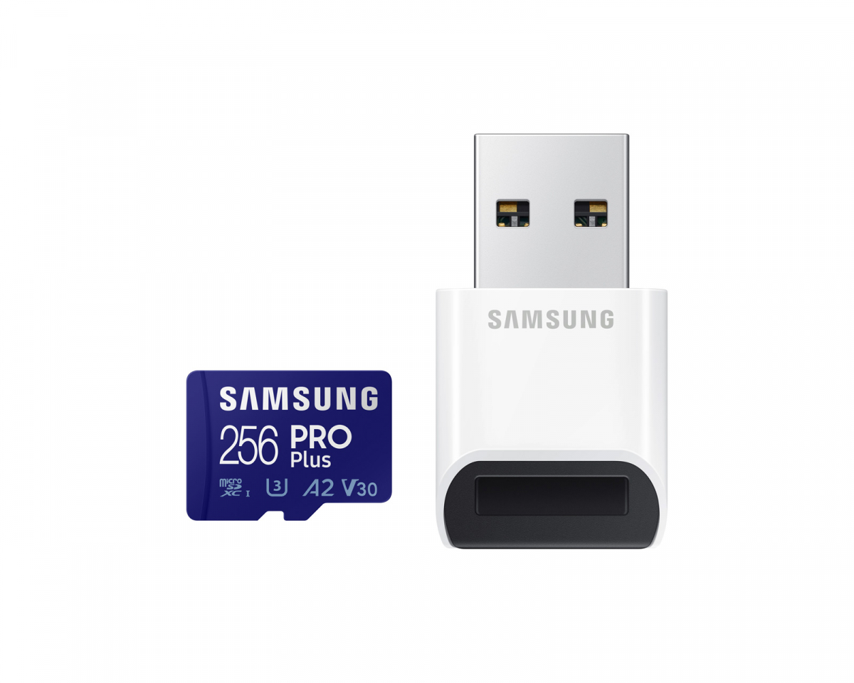Samsung PRO Plus microSDXC 256GB & USB Card Reader - Muistikortti