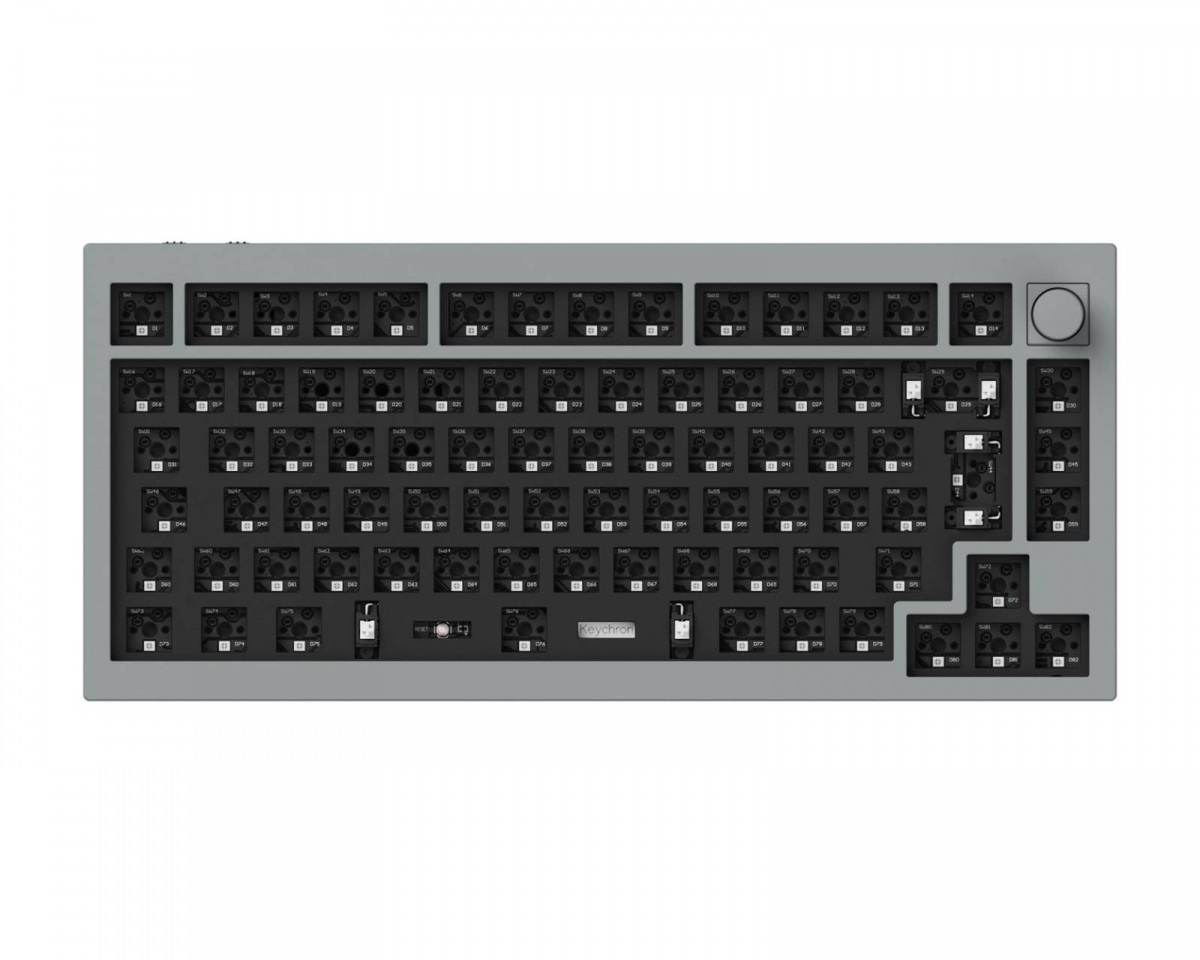 Keychron Q1 Pro QMK 75% ISO Barebone Hotswap Langaton Pelinäppäimistö - Silver
