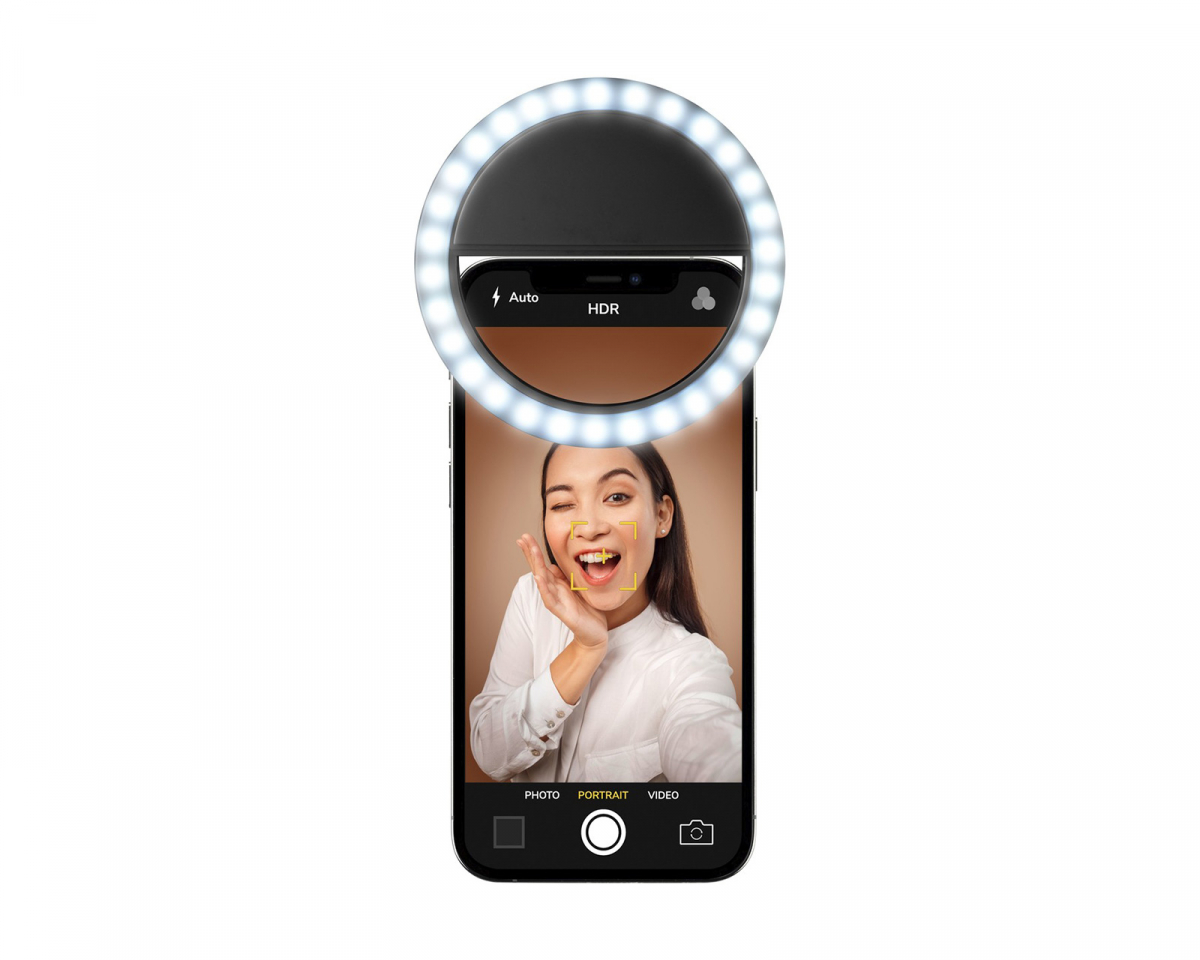 Cellularline Selfie Ring Pocket - Mini Ring Light - LED-rengasvalo