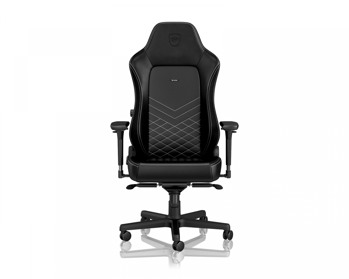 noblechairs HERO PU-Leather - Musta / Platinanvalkoinen