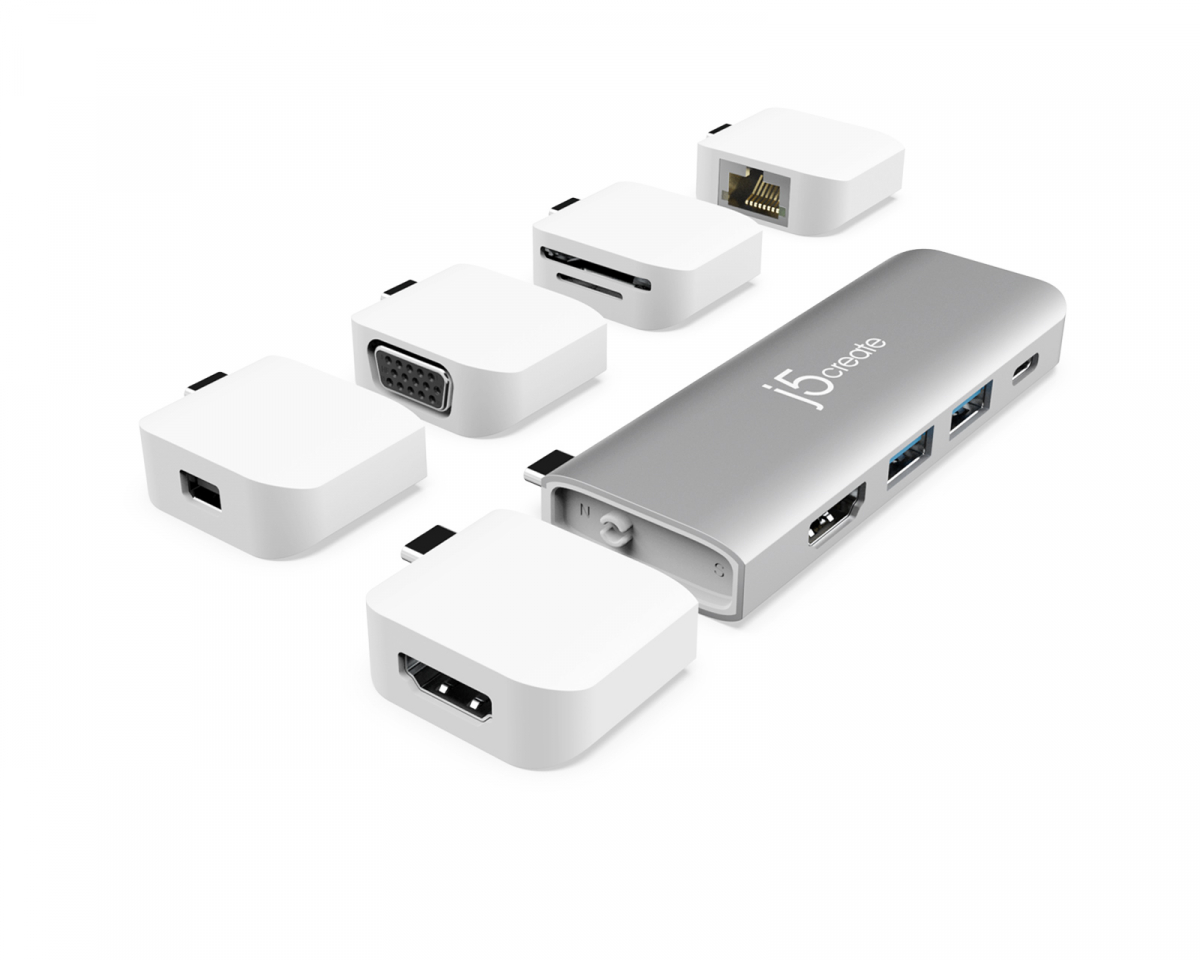 j5create ULTRADRIVE Kit - USB-C Moninäyttöinen Modulaarinen Telakka