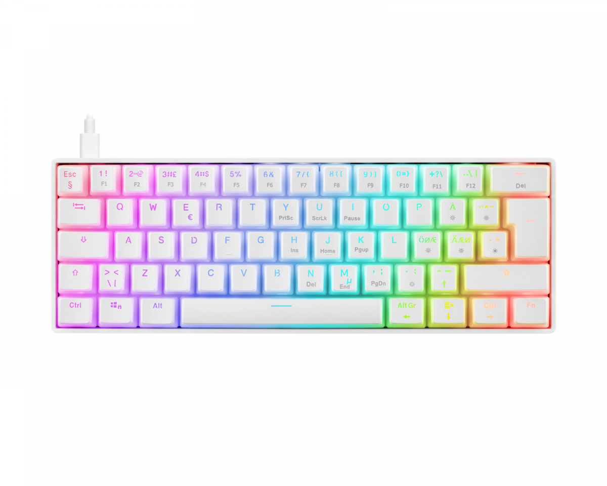 Deltaco Gaming WK90 RGB 60% Hotswap Mekaaninen Näppäimistö [Pink Linear] - Valkoinen