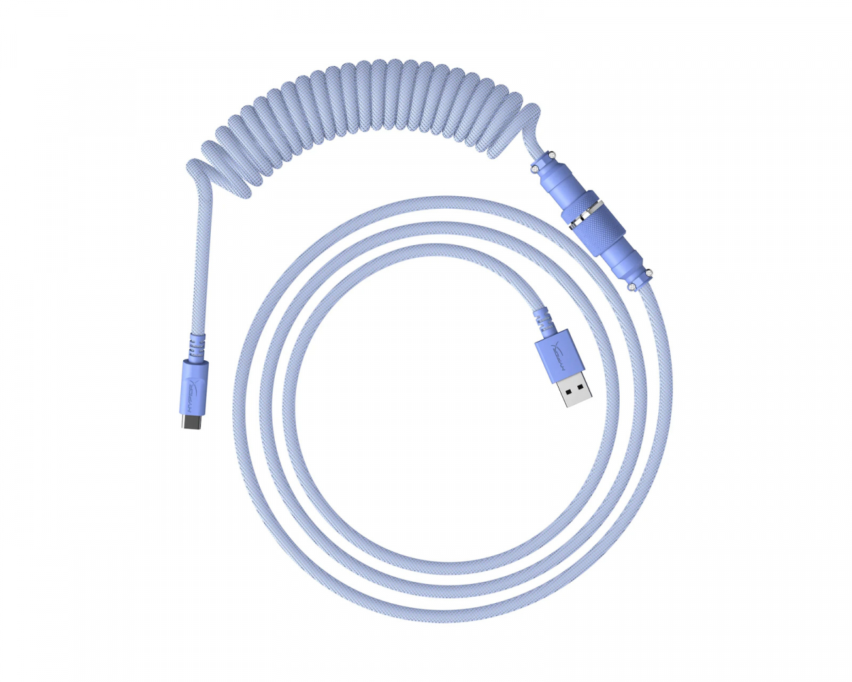 HyperX USB-C Coiled Cable - Vaaleanvioletti - Näppäimistön Kierrekaapeli