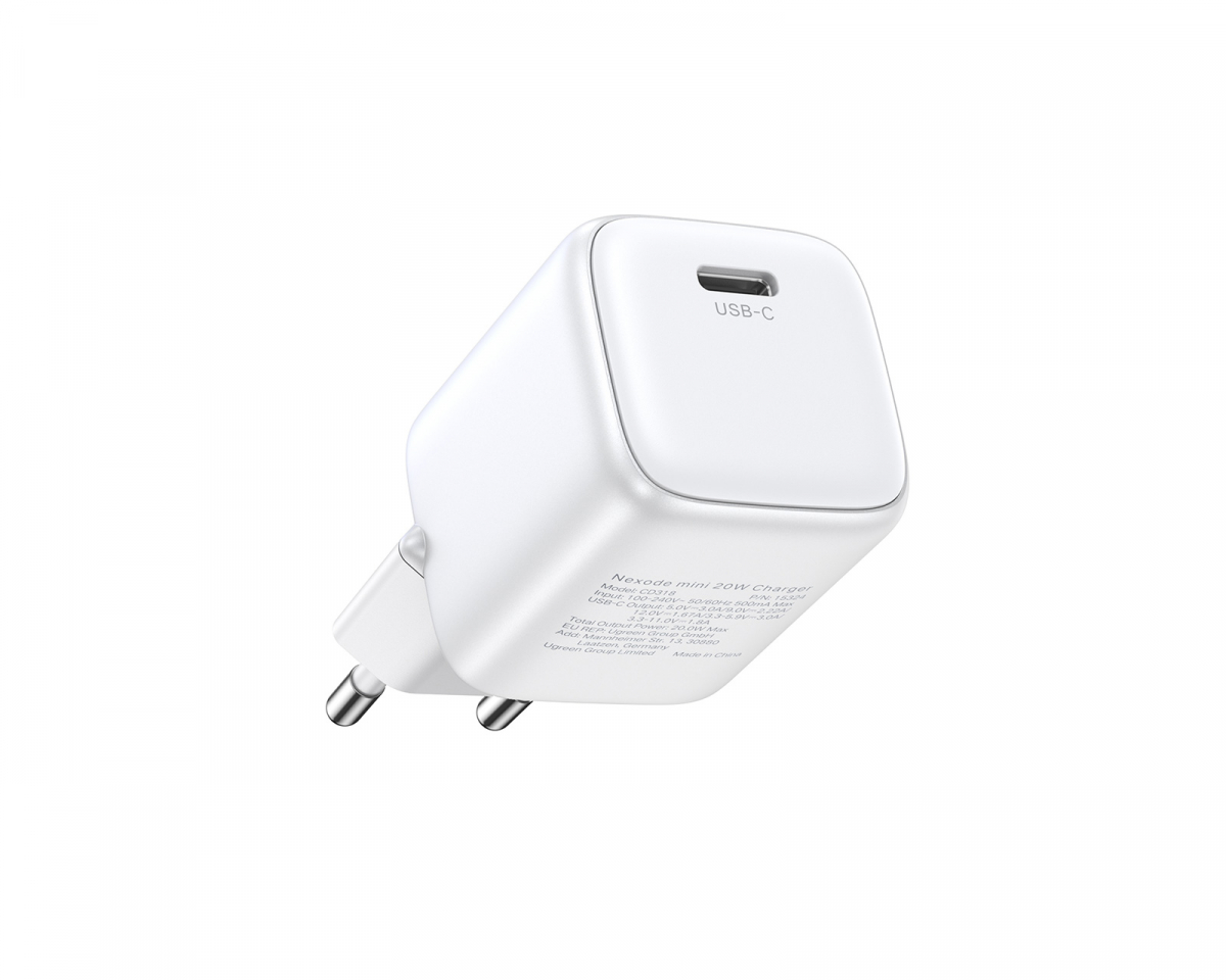 UGREEN Nexode Mini 30W PD GaN Tech Charger - Valkoinen Puhelimen Laturi