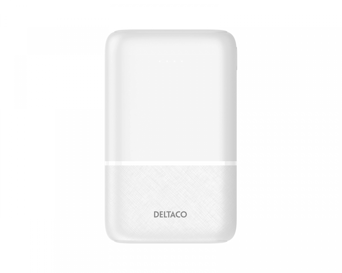 Deltaco 10.000 mAh Powerbank - Valkoinen