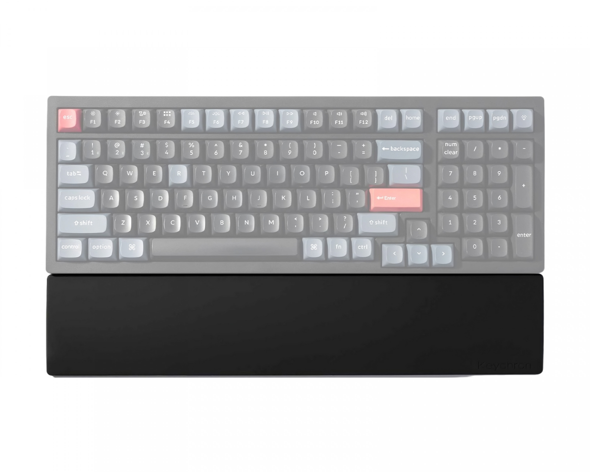 Keychron Silikoni Palm Rest K4 Pro/Q5/V5/V5 Max - Musta Rannetukeen