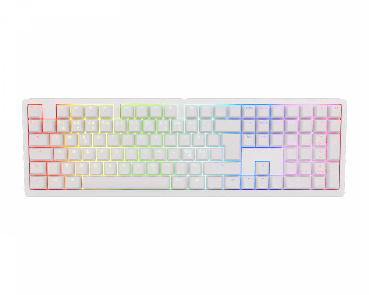 Ducky Zero 6108 Langaton RGB-näppäimistö - Valkoinen [Cherry MX2A Speed Silv