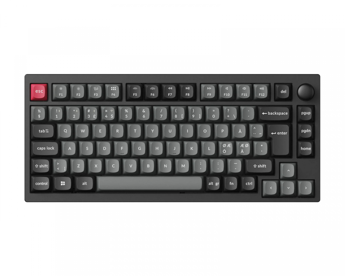 Lemokey P1 Pro QMK 75% RGB ISO Näppäimistö [K Super Brown] - Carbon Black