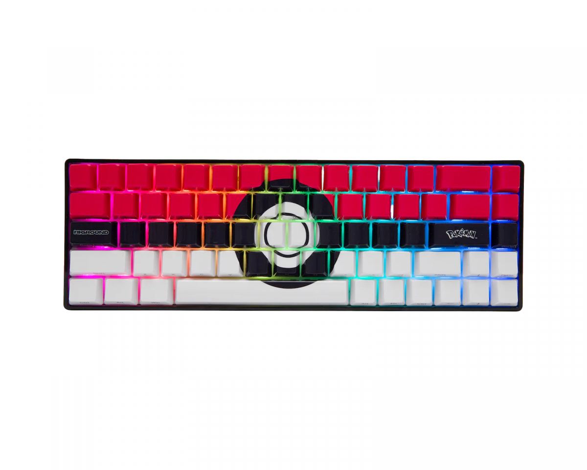 Higround Pokémon Base 65 Hotswap-Pelinäppäimistö - ANSI - Poké Ball [White Flam