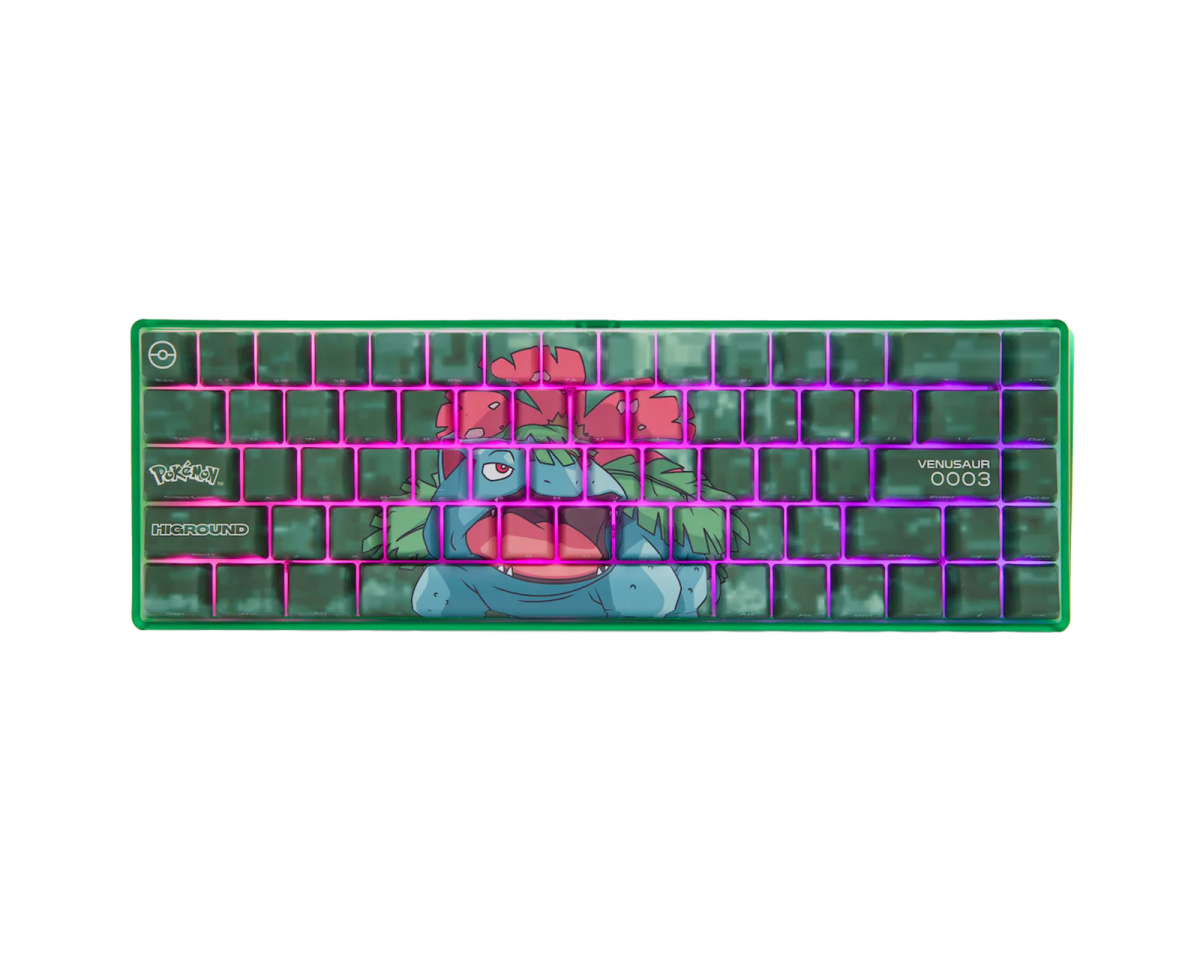 Higround Pokémon Base 65 Hotswap-Pelinäppäimistö - ANSI - Venusaur [White Flame