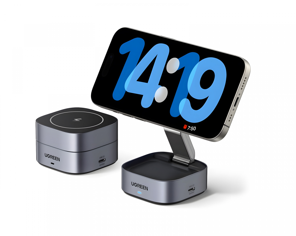 UGREEN Qi 2-in-1 MagSafe Langaton Laturi USB-C-portilla