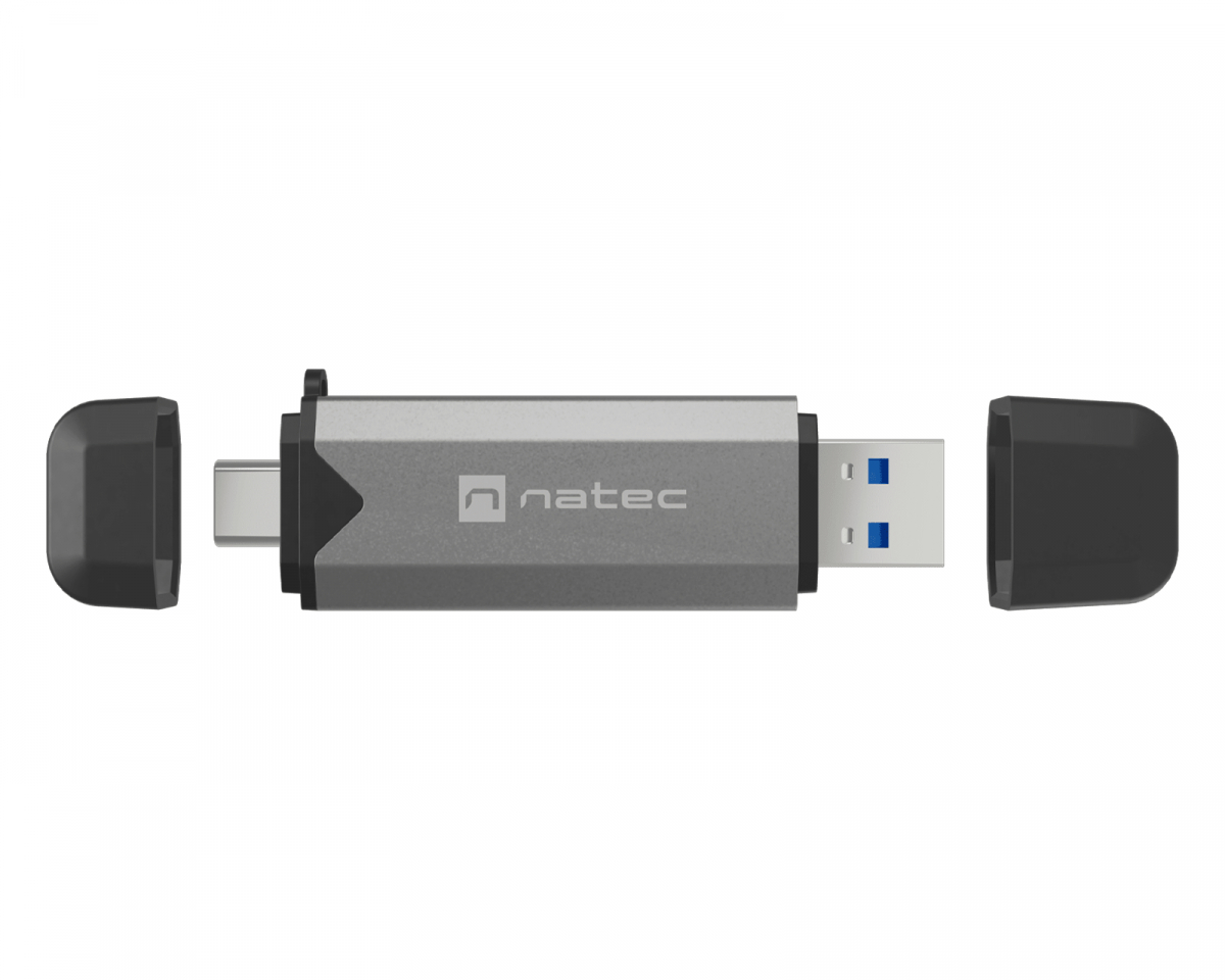 Natec Scarab 3 Kortinlukija SD/MICRO SD USB 3.1 (USB-A & USB-C) - Musta