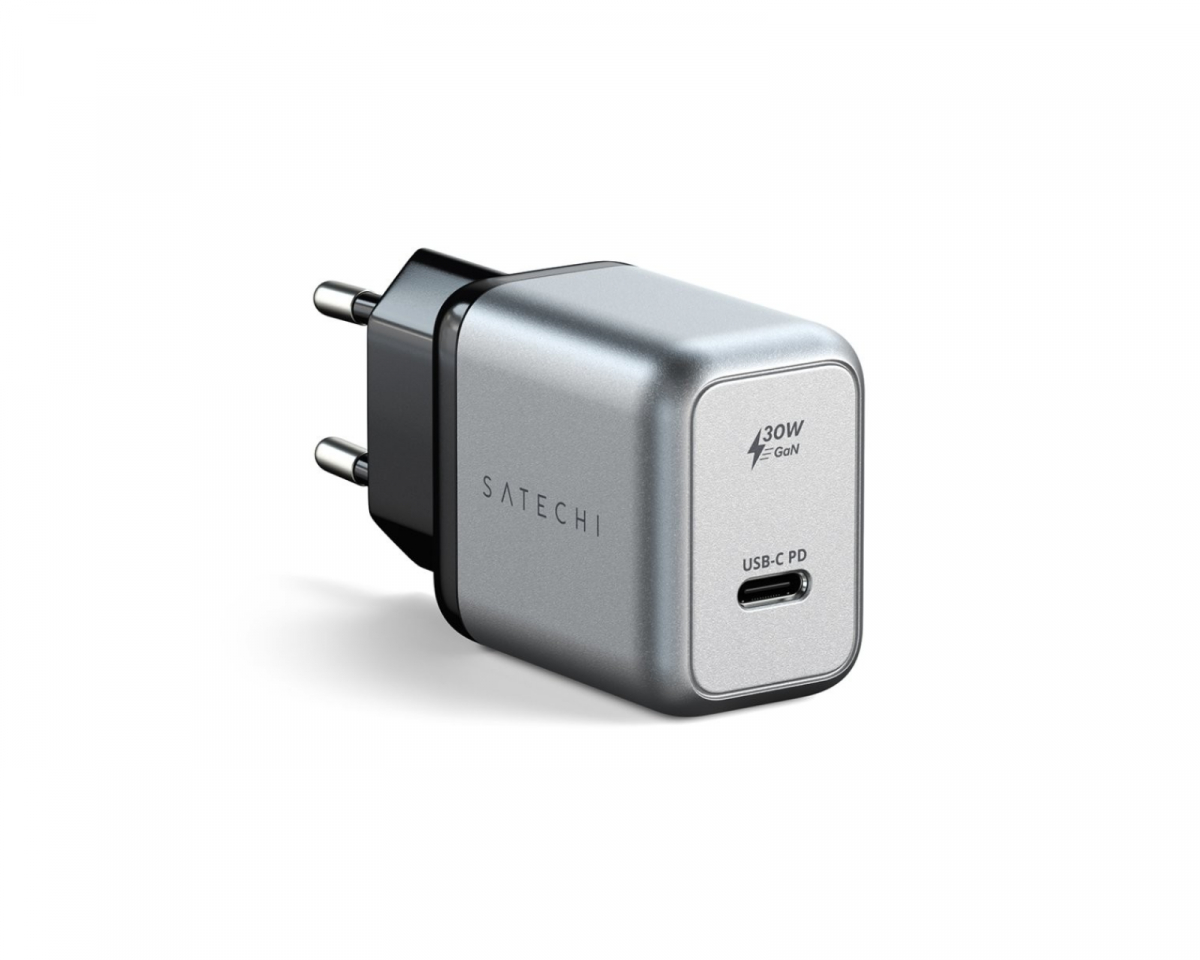 Satechi 30W USB-C PD GaN Seinälaturi - Avaruusharmaa
