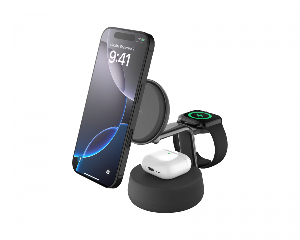 Belkin UltraCharge Pro 3-in-1 Qi2 Latausasema - Musta