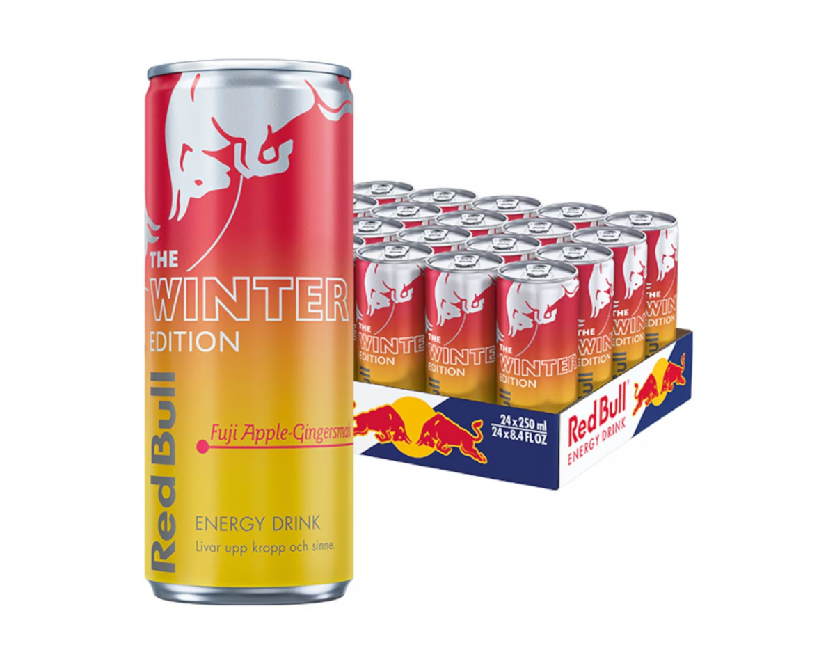 Red Bull 24x Energiajuoma, 250 ml, Winter Edition (Fuji Omena & Inkivääri)
