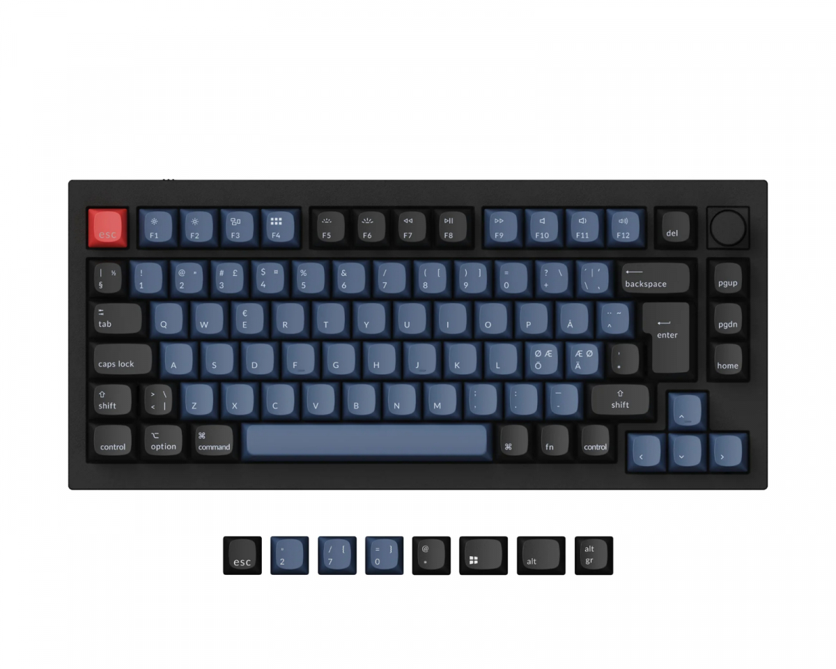 Keychron Q1 Hotswap Knob ISO Näppäimistö - Musta [Gateron G Pro Red]