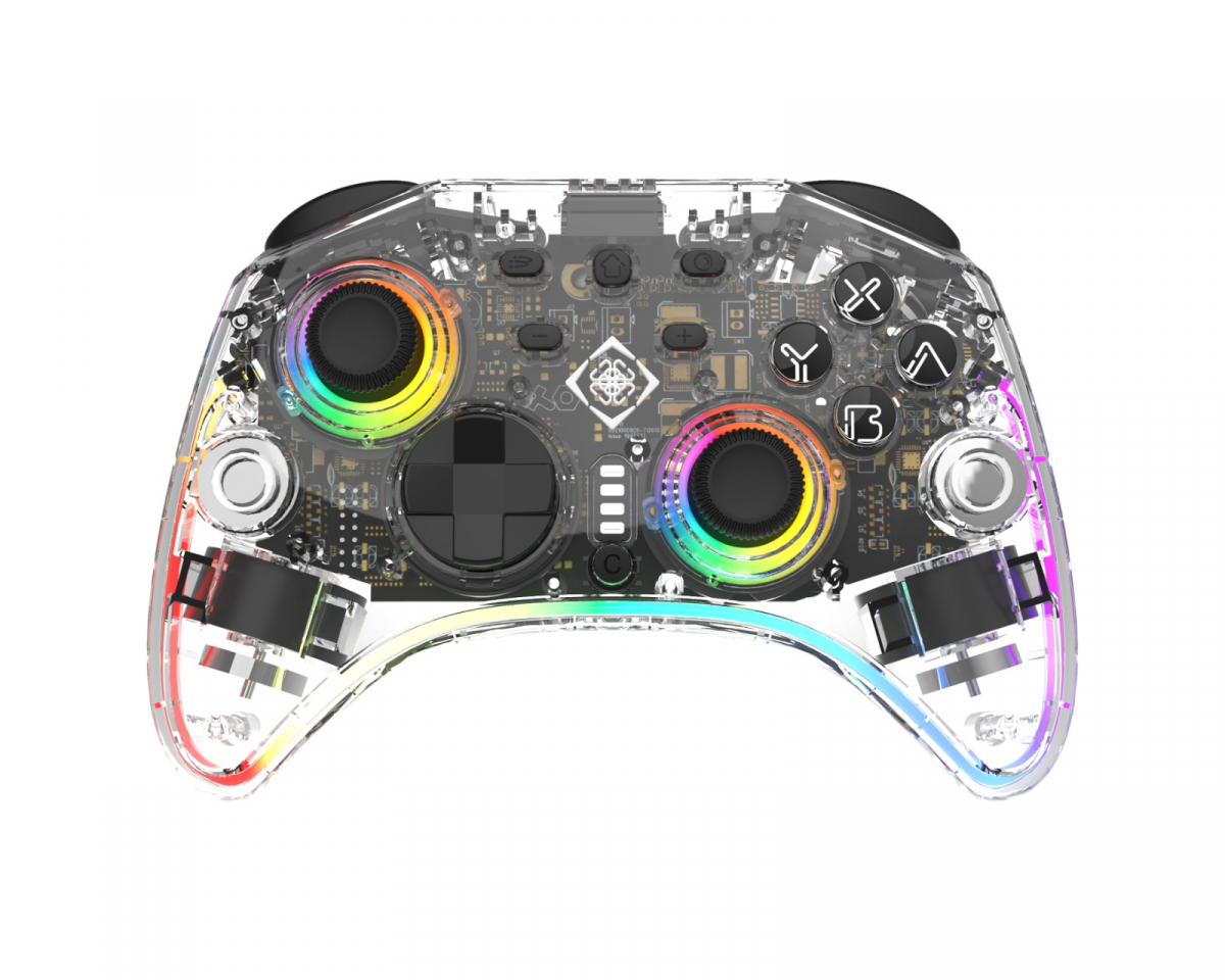 Deltaco Gaming Langaton Switch 2 -ohjain C-napeilla - Läpinäkyvä