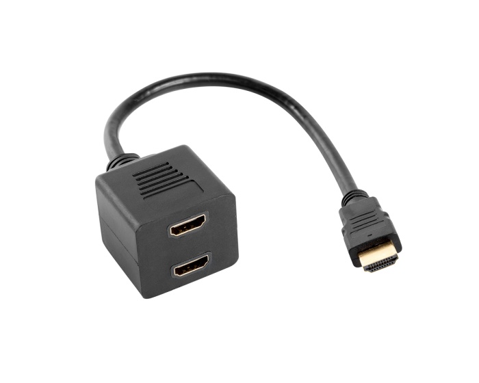 Lanberg Adapter HDMI-AM - HDMI-AF X2 Splitter 20 cm