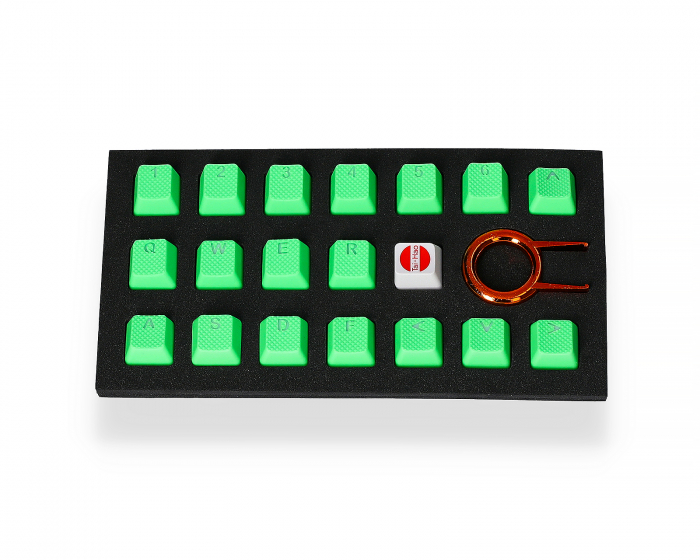 Tai-Hao 18-näppäimen Kumi Double-shot Backlit Keycaps Neonvihreä