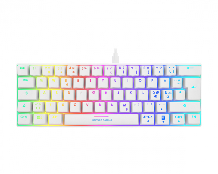 Deltaco Gaming Compact RGB Mekaaninen Näppäimistö White Line [Content Red]