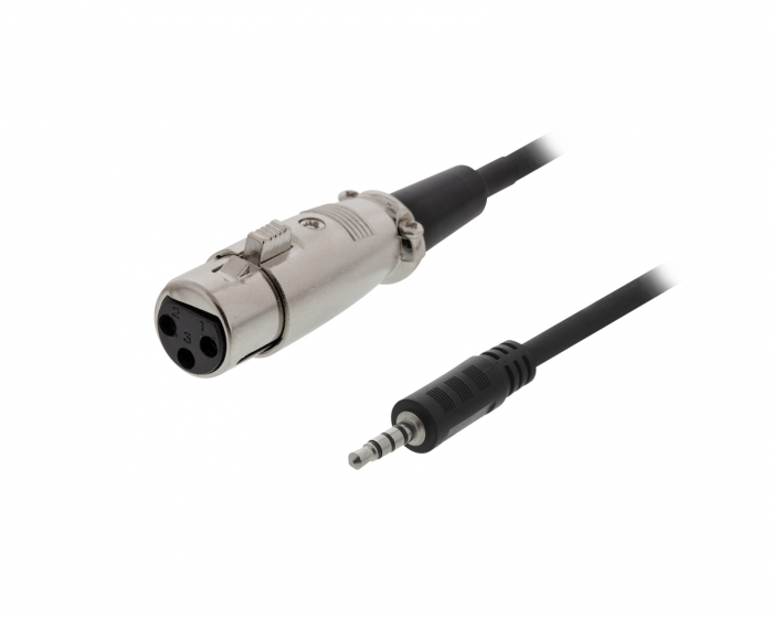 Deltaco XLR > 3,5 mm adapter, 1,5 m, 3-pin XLR, Cisco pinout - Musta