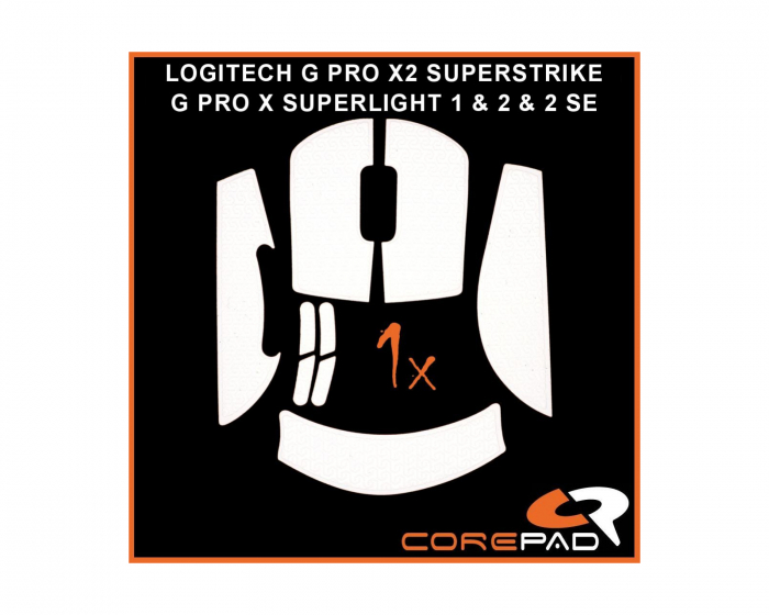 Corepad Soft Grips Logitech G PRO X SUPERLIGHT 1 / 2 / 2 SE & X2 SUPERSTRIKE - Valkoinen