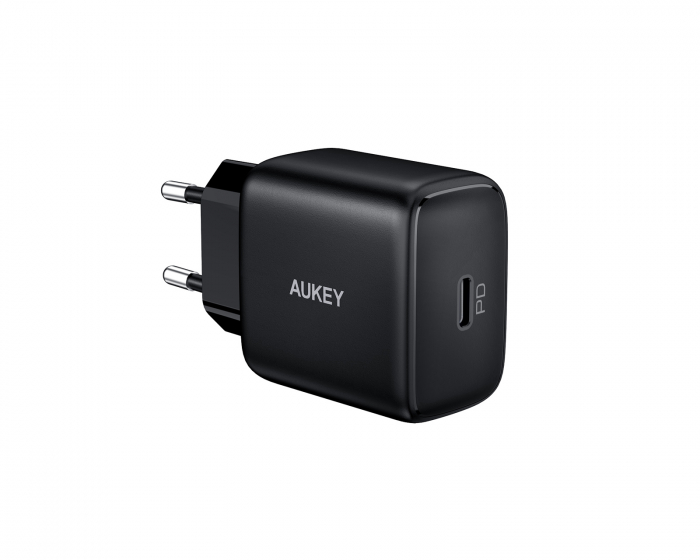 Aukey Wall Charger with PD & QC 3.0 USB-C 20W - Musta Verkkovirtalaturit