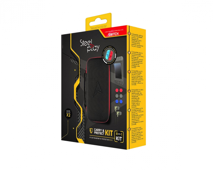 Steelplay Switch Carry and Protect Kit, 11 in 1 Accessory Kit - suojalaukku ja näytönsuojakalvo