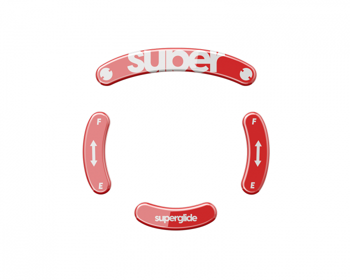 Superglide Glass Skates Logitech G Pro Wireless - Punainen
