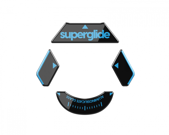 Superglide Glas Skates Logitech G900/903 - Musta