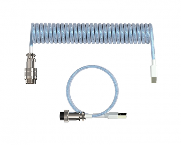MaxCustom Aviator Coiled Cable USB-C - Vaaleansininen