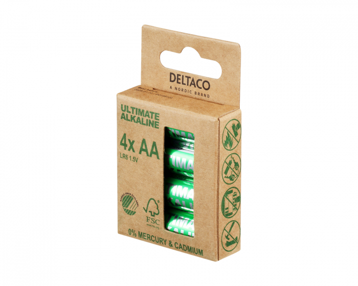 Deltaco Ultimate Alkaline AA-Paristot, 4-pack