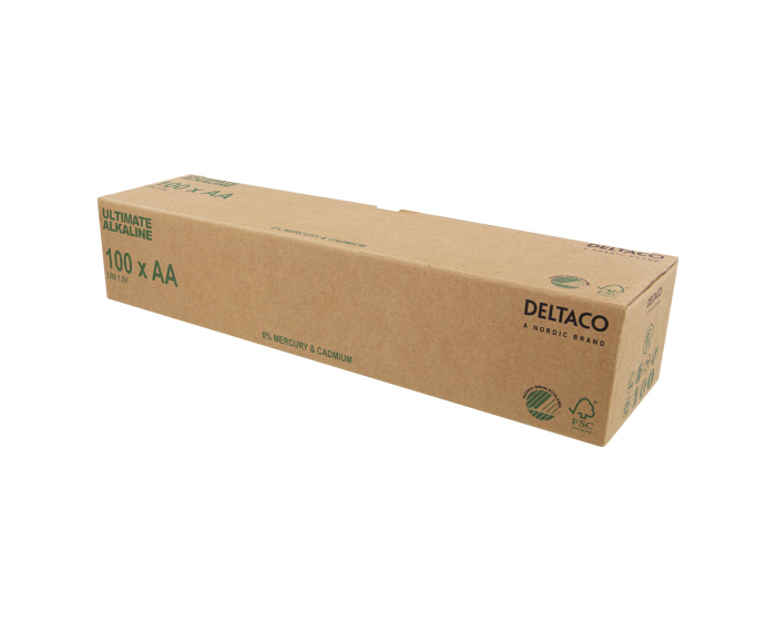 Deltaco Ultimate Alkaline AA-Paristot, 100-pack (Bulk)