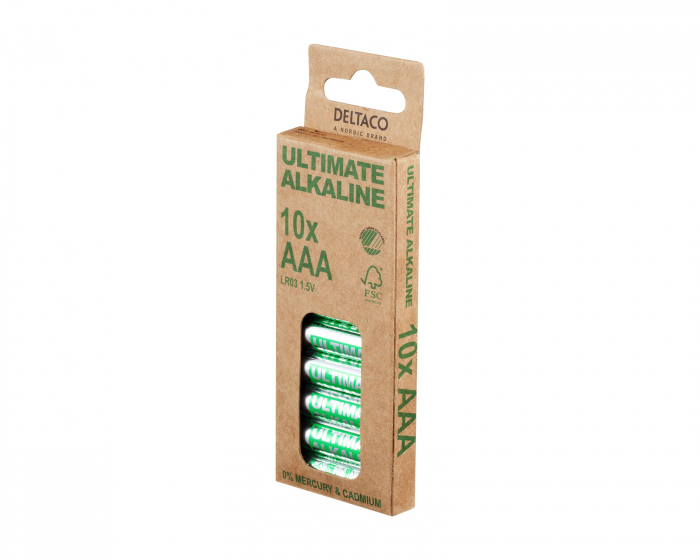 Deltaco Ultimate Alkaline AAA-Paristot, 10-pack