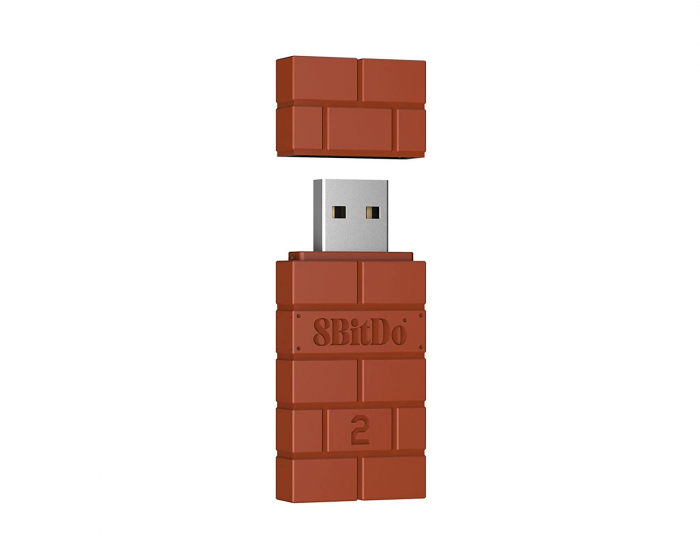 8Bitdo USB Langaton Adapteri V2 - Ruskea