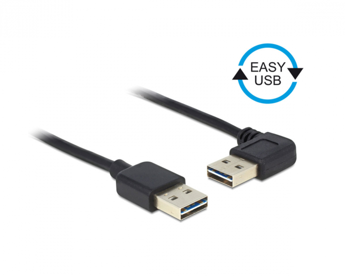 Delock Easy USB 2.0 - USB-A (uros) > USB-A (uros) USB-kaapeli - 1 Meetri