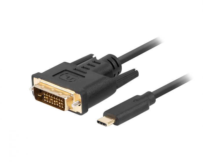 Lanberg USB-C > DVI-D Kaapeli Musta - 3m