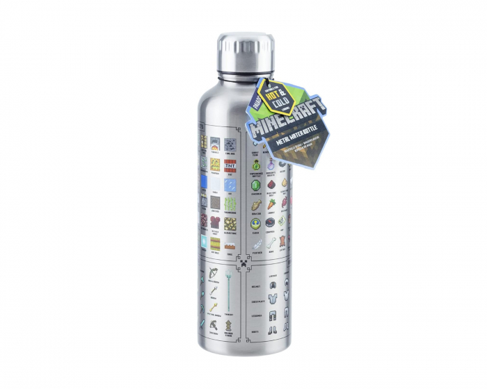 Paladone Minecraft Metal Water Bottle - 500ml -metallinen juomapullo