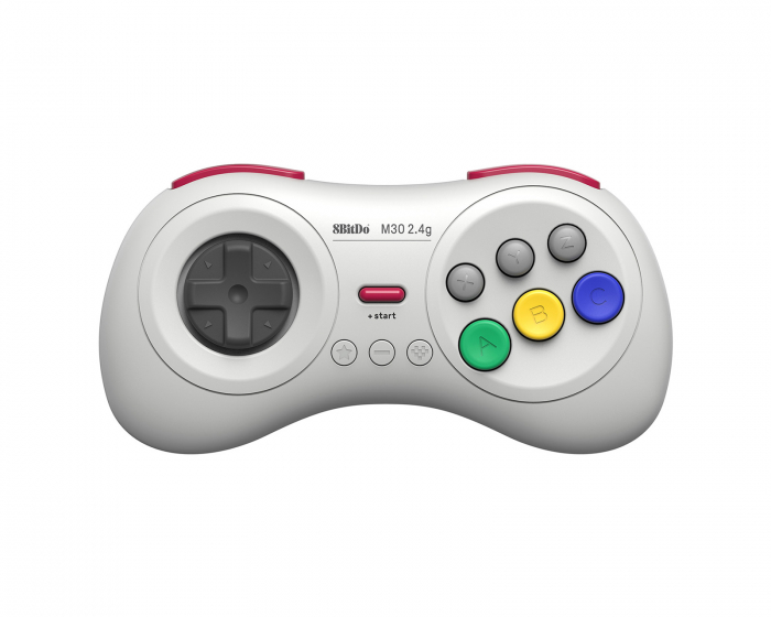 8Bitdo M30 2.4G Wireless Gamepad - Langaton Ohjain - Valkoinen