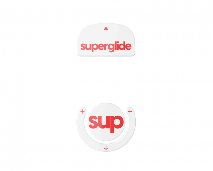 Superglide Version 2 Glas Skates varten Logitech G Pro X Superlight - Valkoinen/Punainen