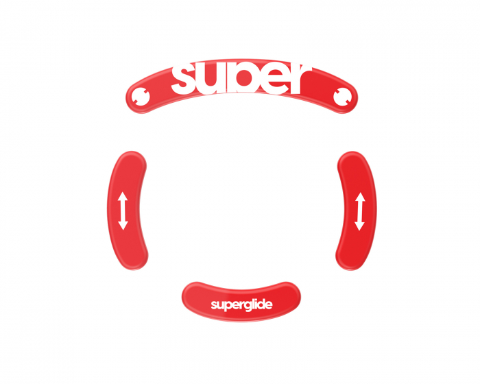 Superglide Version 2 Glas Skates varten Logitech G Pro Wireless - Punainen
