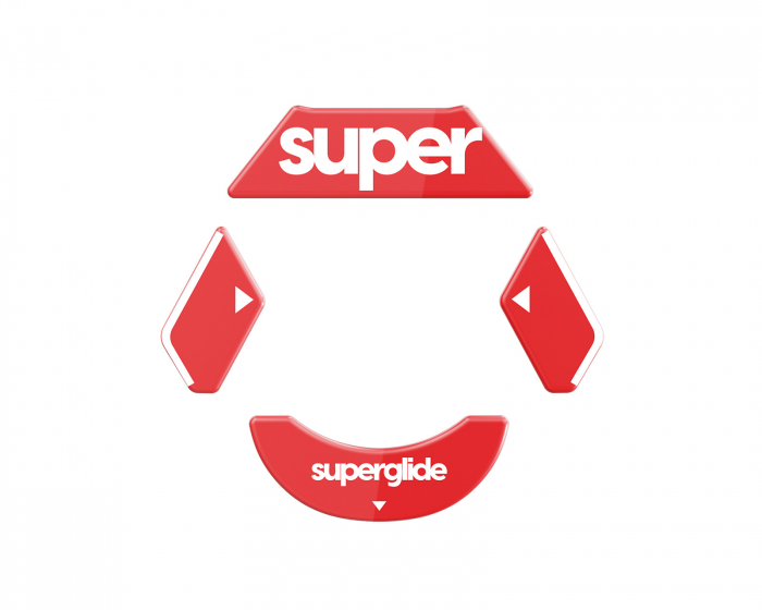 Superglide Version 2 Glas Skates varten Logitech G900/903 - Punainen