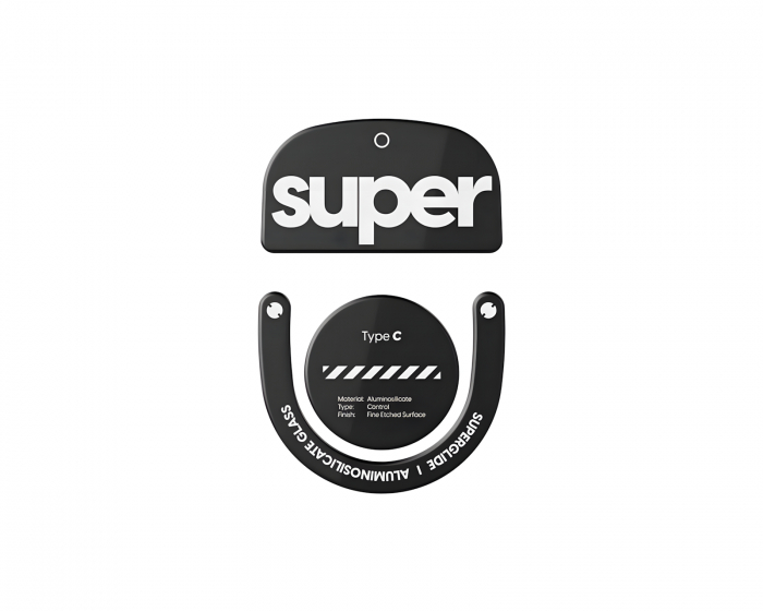 Superglide Type‑C Versio 2 Lasisiivet Logitech Superlight 2 / X2 Superstrike – Musta
