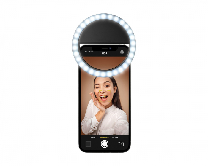 Cellularline Selfie Ring Pocket - Mini Ring Light - LED-rengasvalo